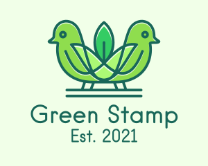 Green Eco Robin Birds logo design