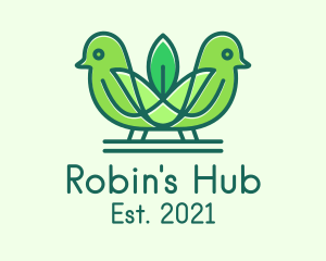 Green Eco Robin Birds logo