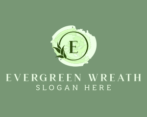 Nature Leaves Wreath logo design