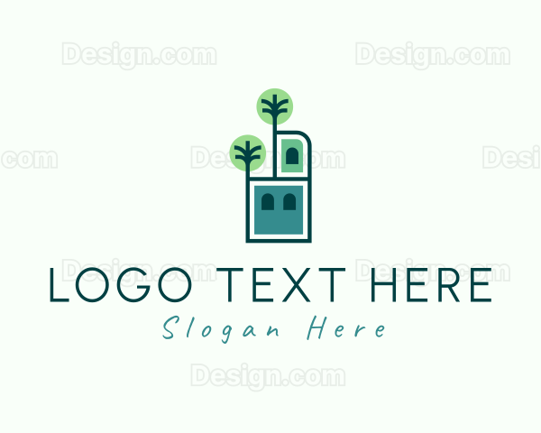 Modern Green Home Logo