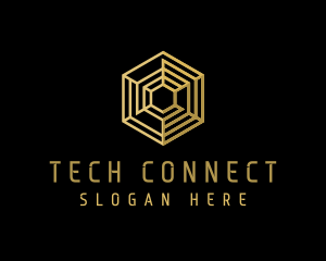 Geometric Tech Hexagon Logo