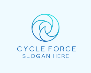 Wave Water Circle Cycle logo design