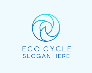 Wave Water Circle Cycle logo design