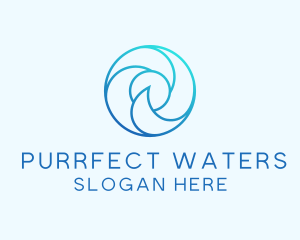 Wave Water Circle Cycle logo design