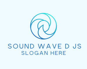 Wave Water Circle Cycle logo design