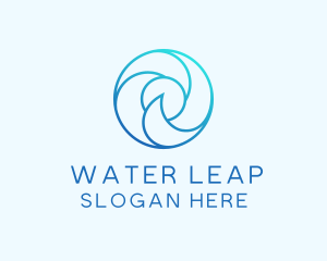 Wave Water Circle Cycle logo design