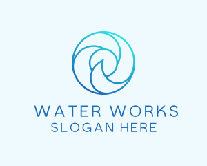 Wave Water Circle Cycle logo design