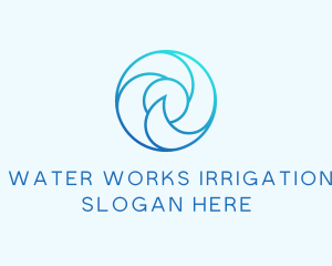 Wave Water Circle Cycle logo design