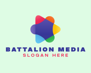 Colorful Media Play Button logo design