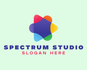 Colorful Media Play Button logo