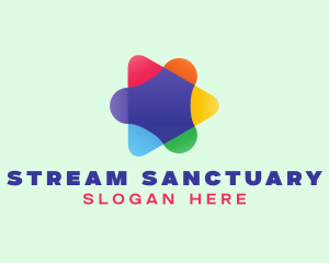 Colorful Media Play Button logo