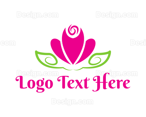 Elegant Pink Flower Logo