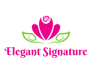 Elegant Pink Flower  logo design