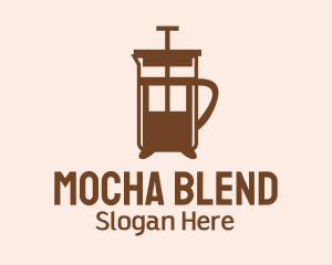 Brown French Press  logo design