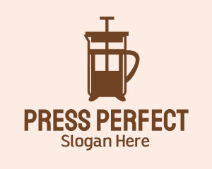 Brown French Press  logo design