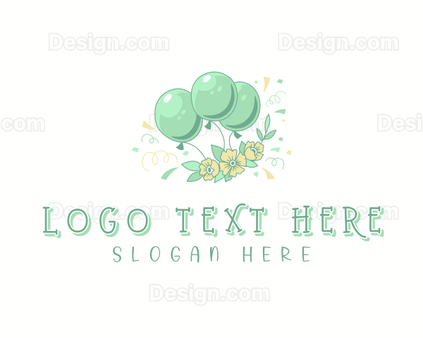 Floral Party Celebration Logo