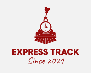 Red Steam Engine Train  logo