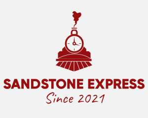 Red Steam Engine Train  logo design