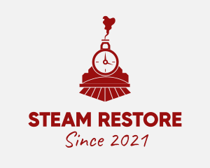 Red Steam Engine Train  logo design