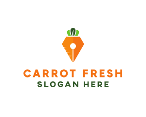 Carrot Pen Nib logo design