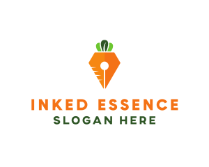 Carrot Pen Nib logo design