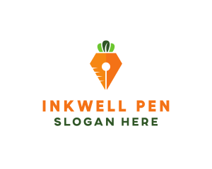 Carrot Pen Nib logo design