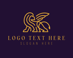 Winged Elegant Lion Logo