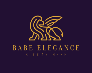 Winged Elegant Lion logo design