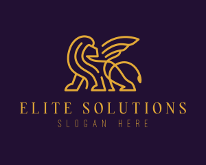 Winged Elegant Lion logo design