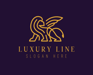 Winged Elegant Lion logo design