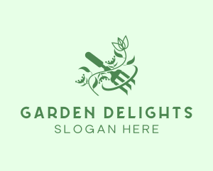 Gardening Fork Lansdcaping logo design