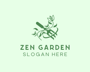 Gardening Fork Lansdcaping logo design