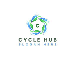 Leaf Water Cycle logo design