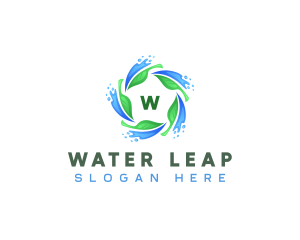 Leaf Water Cycle logo design