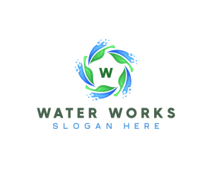 Leaf Water Cycle logo design