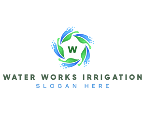 Leaf Water Cycle logo design