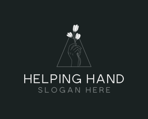 Flower Hand Petals logo design