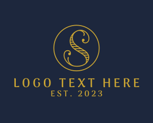 Golden Fancy Letter S logo