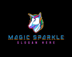 Magical Rainbow Unicorn logo design