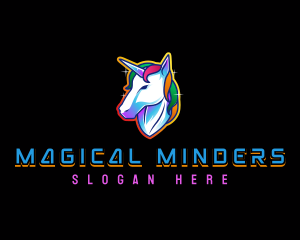 Magical Rainbow Unicorn logo design