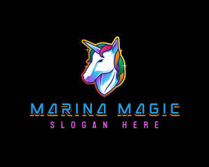 Magical Rainbow Unicorn logo design