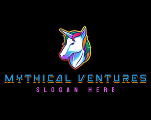 Magical Rainbow Unicorn logo design