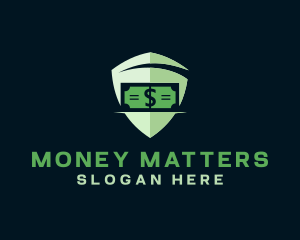 Dollar Money Shield logo design