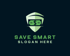 Dollar Money Shield logo design