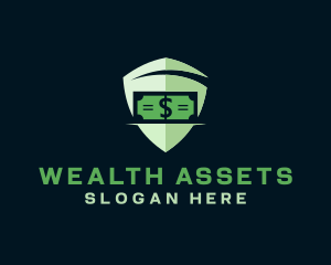 Dollar Money Shield logo design