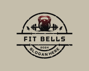 Kettlebell Barbell Fitness logo design