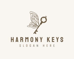 Key Butterfly Wings logo design