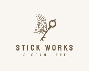 Key Butterfly Wings logo design