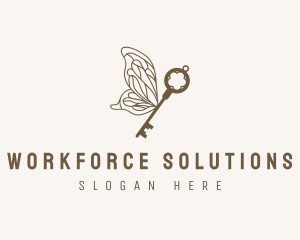 Key Butterfly Wings logo design