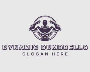 Bodybuilder Strong Man logo